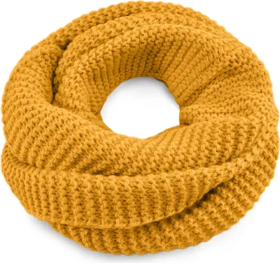 Produktbild von Damen Loopschal Strickschal Schlauchschal Winterschal einfarbig Neverless® senfgelb unisize