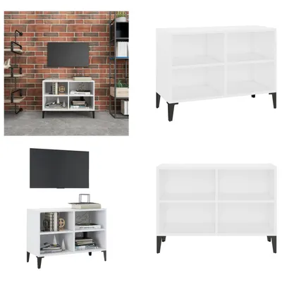 Obrázek produktu pro vidaXL TV skříňka s kovovými nohami bílá 69,5x30x50cm - TV skříňka - TV stolky - Příborníky