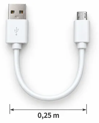 Produktbild von USB-A auf Micro-USB Kabel 0,25m weiß Ladekabel Datenkabel Smartphone