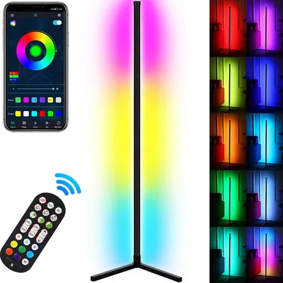 Obrázek produktu pro Neoglint Inteligentní rohová LED lampa, RGB atmosféra, stojací lampa, odnímatelné rohové světlo, ovládání pomocí APP, dálkové ovládání se synchronizací hudby, USB plug-and-play