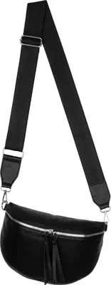 Produktbild von Bauchtasche (KKL-185) Umhängetasche Crossbody-Bag Hüfttasche Kunstleder Italy-Design BLACK