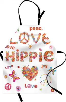 Produktbild von ABAKUHAUS Groovig Kochschürze, Liebe Hippie Blumen Festliche Saison Marienkäfer Marienkäfer Natur blüht Kunstdruck, Farbfest Höhenverstellbar Waschbar Klarer Digitaldruck, Mehrfarbig