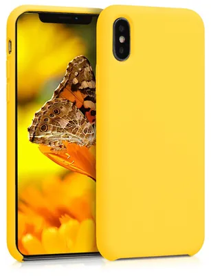 Produktbild von kwmobile Handyhülle für Apple iPhone X Hülle - Case Silikon - Kabelloses Laden - Schutzhülle Cover in Strahlend Gelb