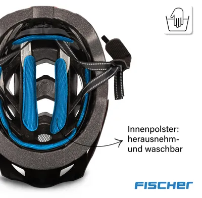 Image de FISCHER Casque de vélo pour adultes Urban Plus Chicago Casque de vélo, casque de ville avec feu arrière LED intégré, bleu, L/XL, 58-61 cm