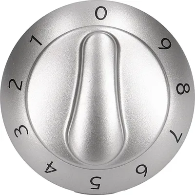 Produktbild von Knebel Drehknopf Schalter Wahlschalter Backofenschalter für Kochstelle Energieregler Einkreis 0 1 2 3 4 5 6 7 8 9 silber Electrolux Juno 319349679 Backofen Herd Ofen