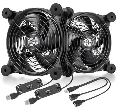 Produktbild von upHere gaming U120 USB Lüfter PC Lüfter,Multi Speed Steuerung,mit Metallgrillschutz Lüfter PC 120mm zum PC/TV-Box/Empfänger/AV-Kabine/PS4/Router,mit Desktop,U1204