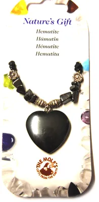 Produktbild von Edelstein-Anhänger, Herz-Collier, Hämatin