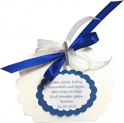 Produktbild von Gastgeschenke Hochzeit Mandeln Taufe Kommunion Konfirmation GG0070 blau personalisiert