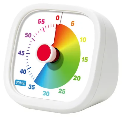 Produktbild von Visueller Timer für Kinder, 60-Minuten-Pomodoro-Timer, geräuschloser Countdown-Timer, Regenbogenfarbenes Zeitmanagement-Tool für Küche, Klassenzimmer und Büro