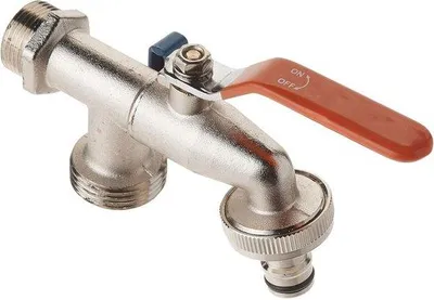 Zdjęcie produktu dla Podwójny kran zewnętrzny 3/4 x 1 cal, srebrny