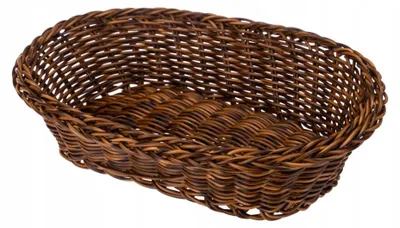 Produktbild von Geflochtener Korb aus Kunststoff, oval, braun, Imitation von Rattan, für Brot, n, Obst