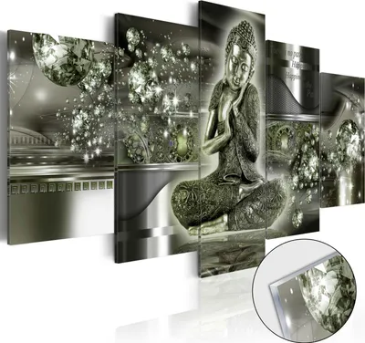 Produktbild von Neuheit! Modernes Acrylglasbild Wanbild h-A-0053-k-o (200x100) - 5 Teilig Bilder Foto Bild Dekoration Wand Bilder Kunstdruck BUDDHA
