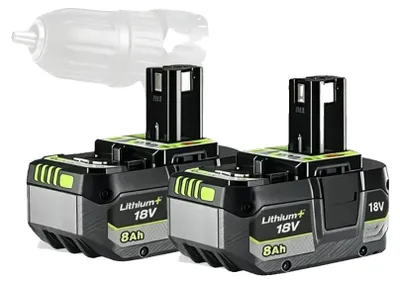 Obrázok produktu pre Lítiovo-iónová batéria, kapacita 8000 mAh, kompatibilná s 18V náradím, 2 kusy