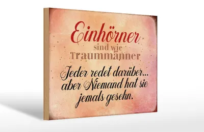 Produktbild von Holzschild Spruch 30x20cm Einhörner sind wie Traummänner