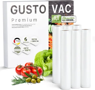Immagine prodotto di Rotoli sottovuoto GustoVac Premium 30x300 cm - Set da 6