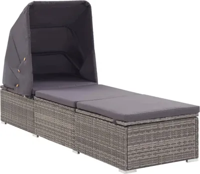 Zdjęcie produktu dla VidaXL 46248, Lounge, Obite siedzisko, Technorattan, Stal, Szary, 600 mm, 1950 mm