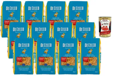 Produktbild von De Cecco Italian Gourmet Bundle 12x 500g + Italian Gourmet Polpa Gratis – Rotelle Italienische Premium Pasta – Radförmige Pasta für Kinder, Nudeln Salat & Mediterrane Küche – XXL Vorratspaket Familienpackung