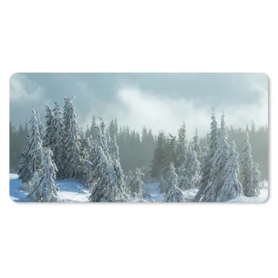 Produktbild von MuchoWow® Mauspad Mousepad Wald - Schnee - Winter 60x30 cm - Mousepads - Maus Mat - Pad - Mausunterlage - Nachhaltig