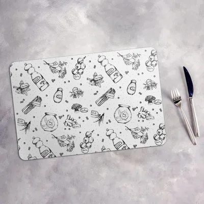 Produktbild von Tischset 6x45x30 cm Platzset Tischmatte Platzmatte Untersetzer - Gewürzen und Kräutern