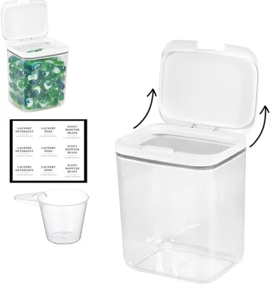 Image de Boîte de rangement hermétique pour lessive et poudre, 5,5 litres