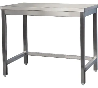 Obrázek produktu pro Nerezový pracovní stůl, svařovaná konstrukce, bez spodní desky, rozměry 600 x 1300 x 850 mm