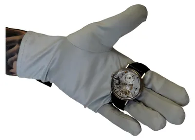 Produktbild von Mikrofaserhandschuhe in Grau für Uhrmacher und Schmuckliebhaber