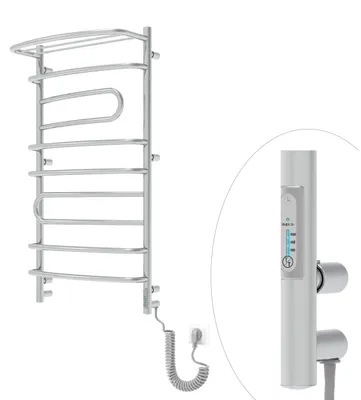 Obrázok produktu pre ELNA kúpeľňový radiátor Elektrický vykurovací panel nerezová oceľ 170W 100x53 cm s termostatom, chrom