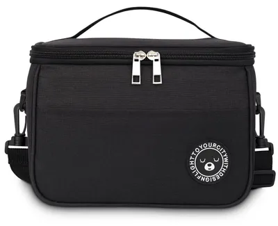 Immagine prodotto di Borsa termica piccola, capacità 6,4 litri, isolata, pieghevole, portatile, colore nero, dimensioni 25x16x17 cm