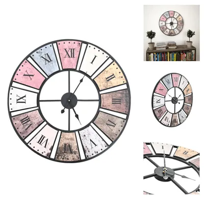 Image de vidaXL Horloge murale Vintage avec mouvement à quartz 60 cm XXL - Horloges murales