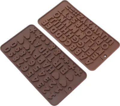 Produktbild von 6 Stück Silikon-Buchstabenform, wiederverwendbar, Zahlen-Schokoladenformen für Geburtstagskuchen, Dekorationen, Partys
