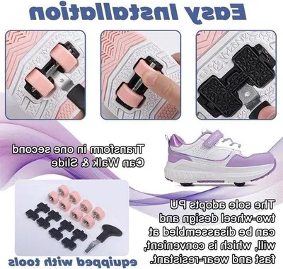 Immagine prodotto di Pattini a rotelle per bambini e ragazzi, neri, 4 ruote, sportivi