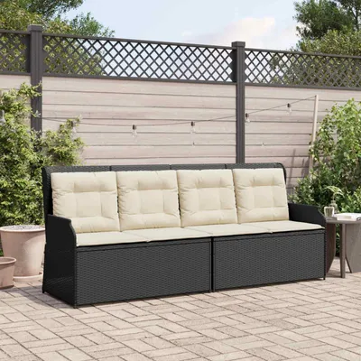 Obrázok produktu pre Maison Exclusive - Záhradná lavička Čierna Poly-rattan