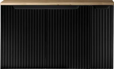 Produktbild von Waschtisch-Unterschrank 100cm, in schwarz mit Eiche, NEWPORT-56-BLACK