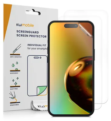 Produktbild von kwmobile 3x Displayschutzfolie kompatibel mit iPhone 15 Plus Folie - klare Schutzfolien Set in transparent