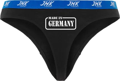 Produktbild von Damen Thong Slip - Boxer-0019-woman-black-v-L - schwarz - L - vorn -  GERMANY - lustiges Motiv - Spruch - Unterwäsche - Unterhose - Freizeit - lustig