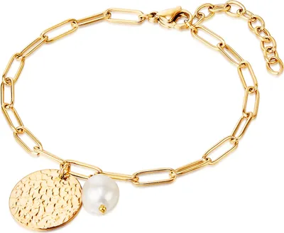 Produktbild von Valero Pearls Armband Edelstahl Süßwasser-Zuchtperle 17,0 cm Basislänge + 4,0 cm Verlängerung 50100124