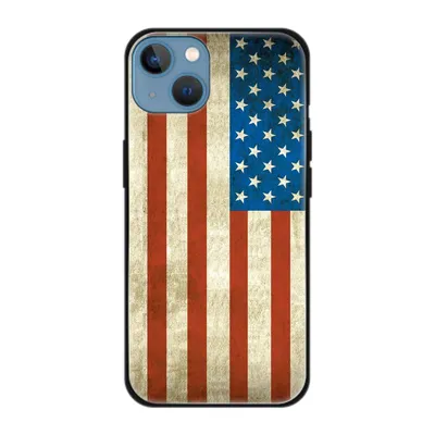 Produktbild von König Design Hülle kompatibel mit Apple iPhone 13 Kunststoff Soft Handyhülle - Handy Case USA Flagge
