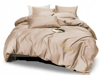 Produktbild von Baumwolle world s Bettwäsche-Set 200x220 Beige Goldbestickt