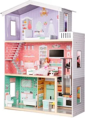 Produktbild von Puppenhaus aus Holz mit Möbeln Ecotoys Residence Candy