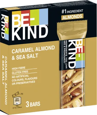 Produktbild von BE-KIND Multipack Caramel Almond & SeaSalt 3x30g