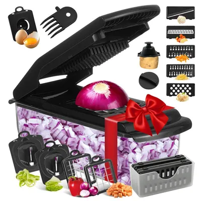 Immagine prodotto di Taglia verdure 18 in 1, affettatrice a spirale, affettatrice per verdure -Affettatrice per cipolle, affettatrice per patate, affettatrice per frutta