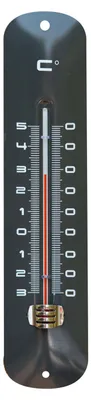 Produktbild von Innen-/Ausenthermometer - grau - Metall - 6,5 x 30 cm - Garten