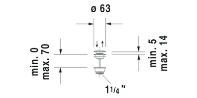 Produktbild von DURAVIT 0050523400 Push-open Ventil, Waschtisch mit