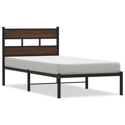 Obrázek produktu pro Postel bez matrace s čelem hnědý dub 107 x 203 cm
