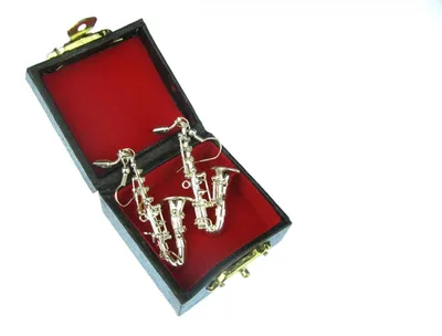 Produktbild von Saxofonohrringe Ohrringe Saxofon Miniblings Jazz Saxophon Musik versilbert Sax + Box