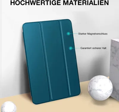 Produktbild von Schutzhülle + 2x 4H Displayfolie für iPad 7/8/9 Generation 10.2 Zoll Cover Case Schutz Tablet Farbe: Blaugrün