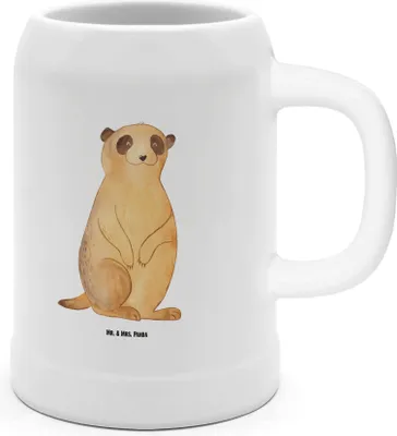 Produktbild von Mr. & Mrs. Panda Humpen Erdmännchen - Weiß - Geschenk, Traveling, Bier Seidel, Afrika, Reisen, Steinzeugkrug, Steinkrug, Krug, Keramikkrug, Spruch, Roadtrip