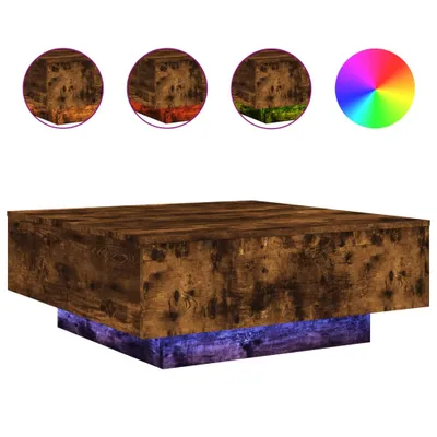 Produktbild von vidaXL Couchtisch mit LED-Leuchten Räuchereiche 80x80x31 cm