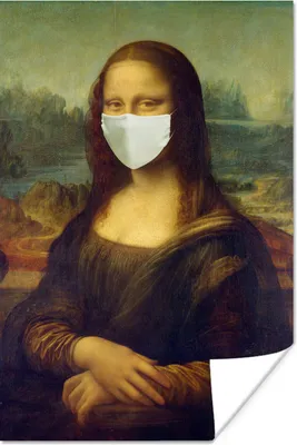 Produktbild von MuchoWow® Poster Mona Lisa - Leonardo da Vinci - Mundharmonika 20x30 cm - Papierdruck