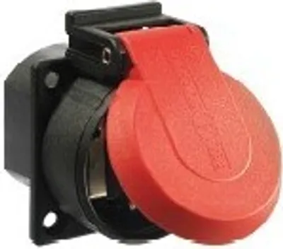 Produktbild von as-Schwabe Schutzkontakt-Einbaudose mit Klappdeckel 230V 16A Steckdose IP54[Rot]